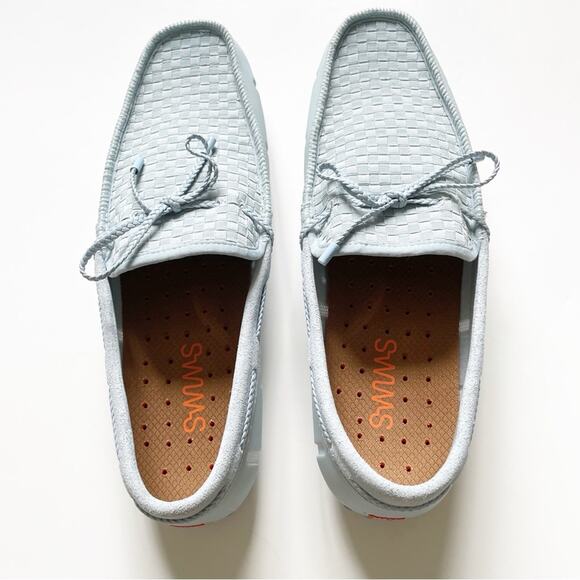 NEW Men’s Ice Blue SWIMS Woven Driver Loafers - Picture 4 of 9